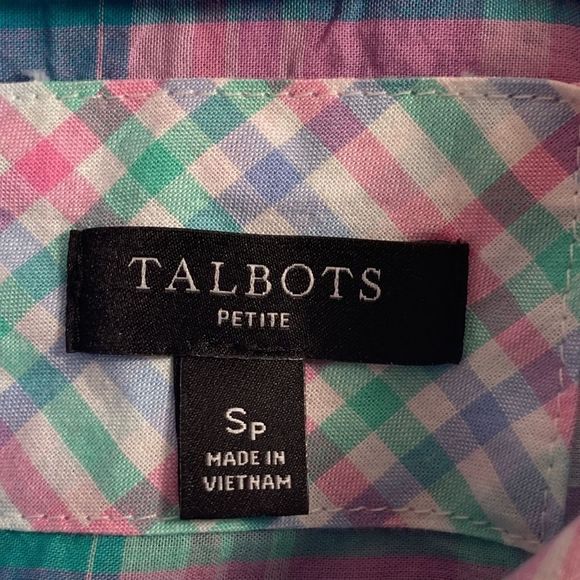 Womens Small Petite Talbots Plaid Button Down Shirt - Picture 3 of 7